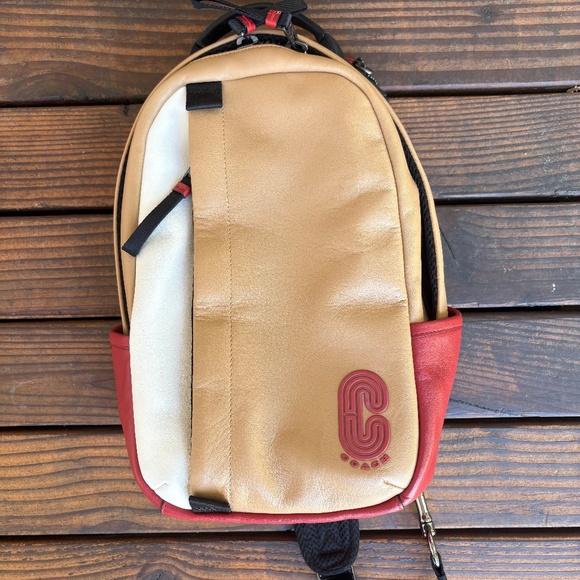 Coach Track Sling Pack Colorblock Leather - Picture 1 of 6